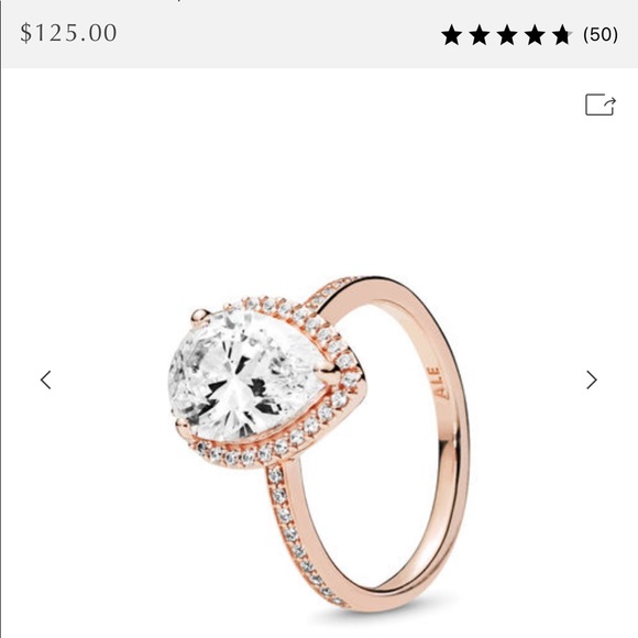 Pandora Jewelry - Authentic Pandora Rose Radiant Teardrop Ring 8.5